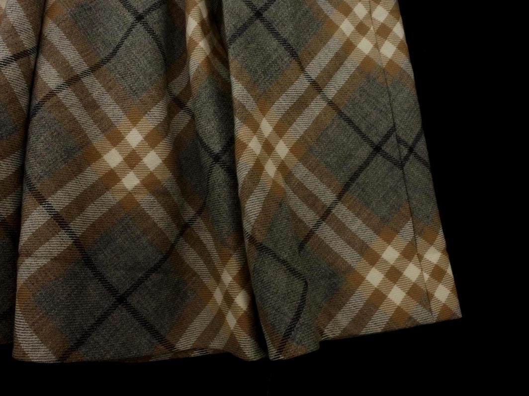 BURBERRY バーバリー ウール100% チェック スカート size36/グレー ◇■ ☆ fjb4 レディース_画像3