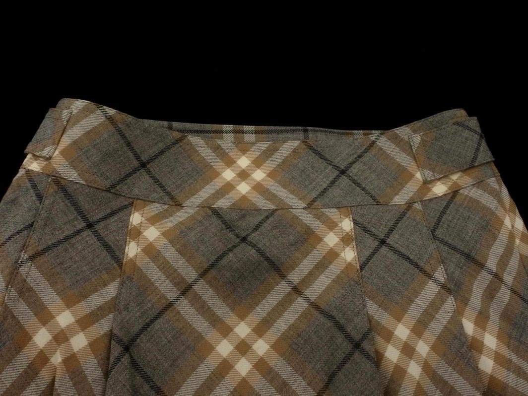 BURBERRY バーバリー ウール100% チェック スカート size36/グレー ◇■ ☆ fjb4 レディース_画像4