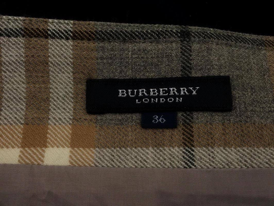 BURBERRY バーバリー ウール100% チェック スカート size36/グレー ◇■ ☆ fjb4 レディース_画像5