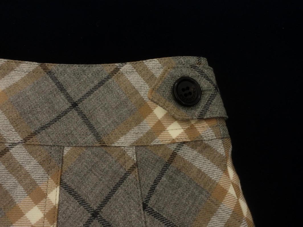 BURBERRY バーバリー ウール100% チェック スカート size36/グレー ◇■ ☆ fjb4 レディース_画像8