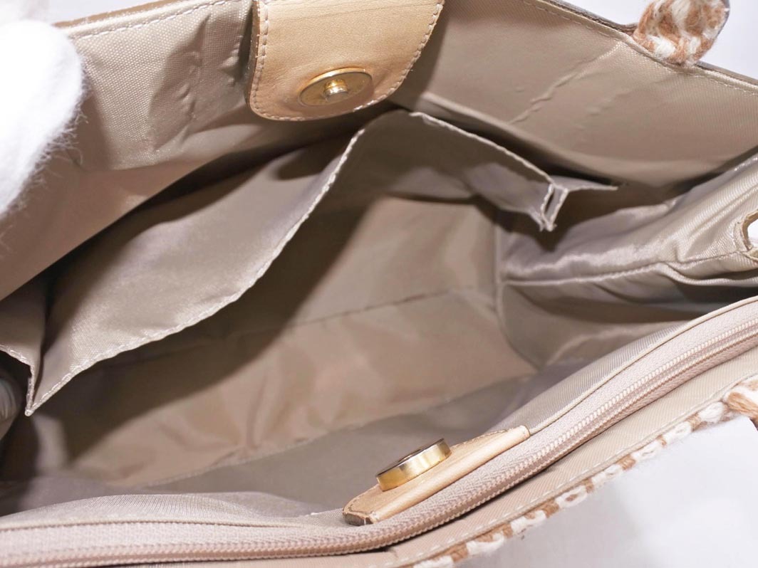 marie claire マリクレール 総柄 ハンド バッグ ベージュ ■■ ☆ fjb5 レディース_画像7