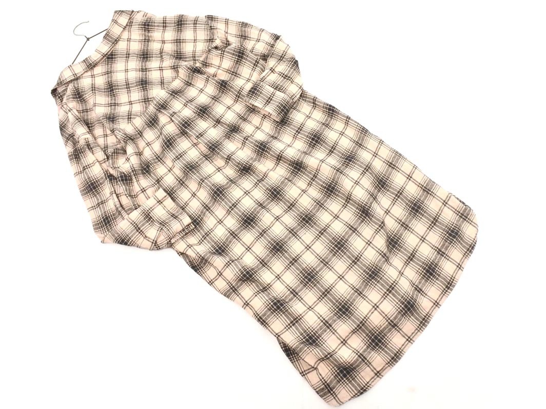 INGNI イング 肩紐付き チェック シャツ ワンピース sizeM/黒ｘベージュ ◇■ ☆ fjb5 レディース