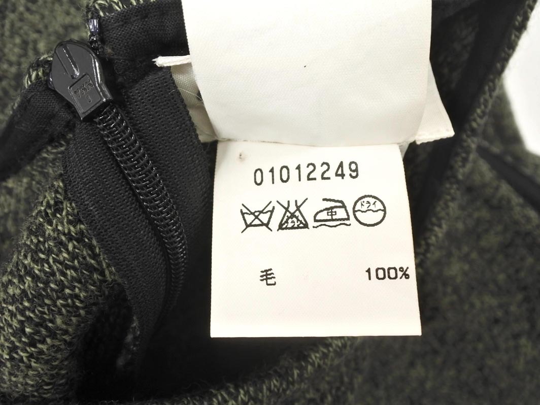 agnes b アニエスベー ウール100% ノースリーブ ニット ワンピース size1/緑ｘ黒 ◇■ ☆ fjb5 レディース_画像6