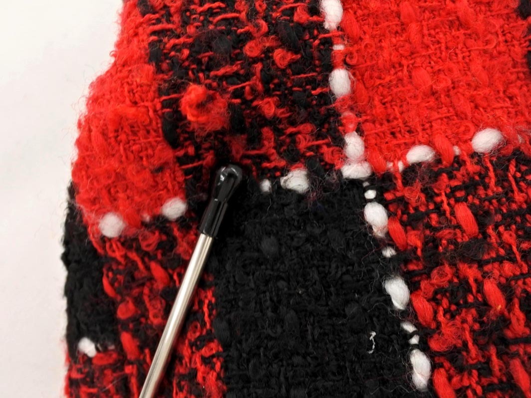 INTERPLANET Inter planet твид длинная юбка size2/ белый x чёрный *# * fjb5 женский