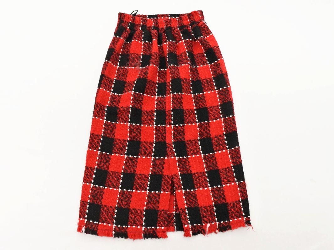 INTERPLANET Inter planet твид длинная юбка size2/ белый x чёрный *# * fjb5 женский