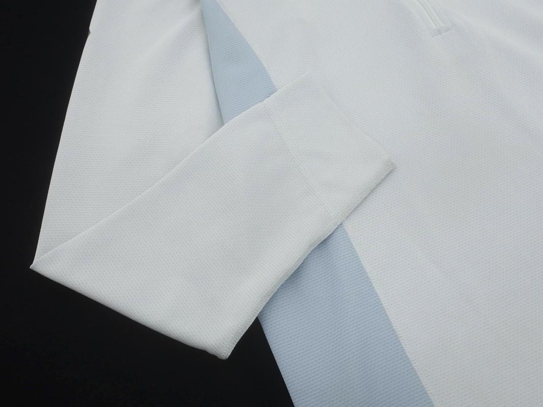 ネコポスOK mont-bell モンベル ロゴ ハーフジップ カットソー sizeM/水色 ◇■ ☆ fjb4 レディース_画像2