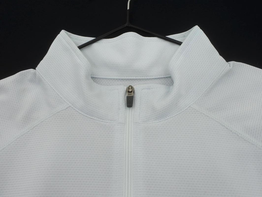 ネコポスOK mont-bell モンベル ロゴ ハーフジップ カットソー sizeM/水色 ◇■ ☆ fjb4 レディース_画像3