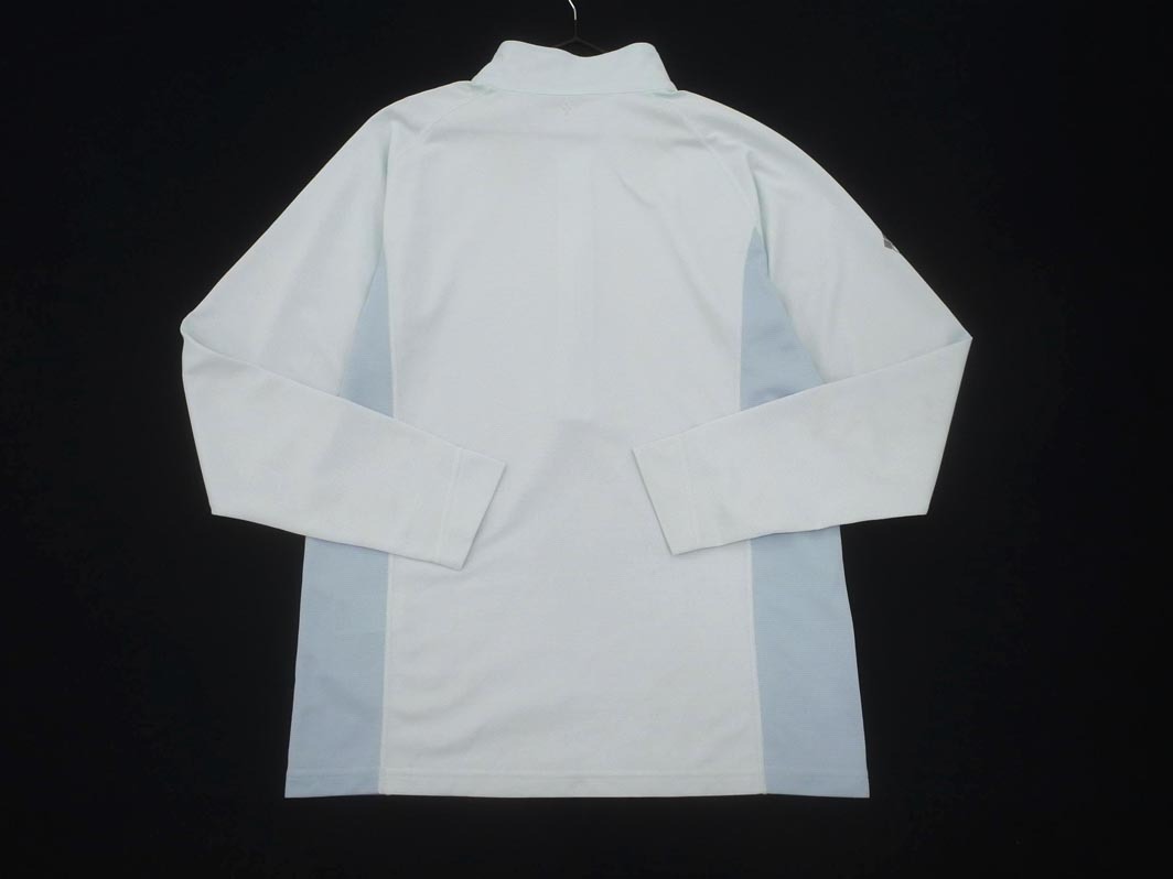 ネコポスOK mont-bell モンベル ロゴ ハーフジップ カットソー sizeM/水色 ◇■ ☆ fjb4 レディース_画像4