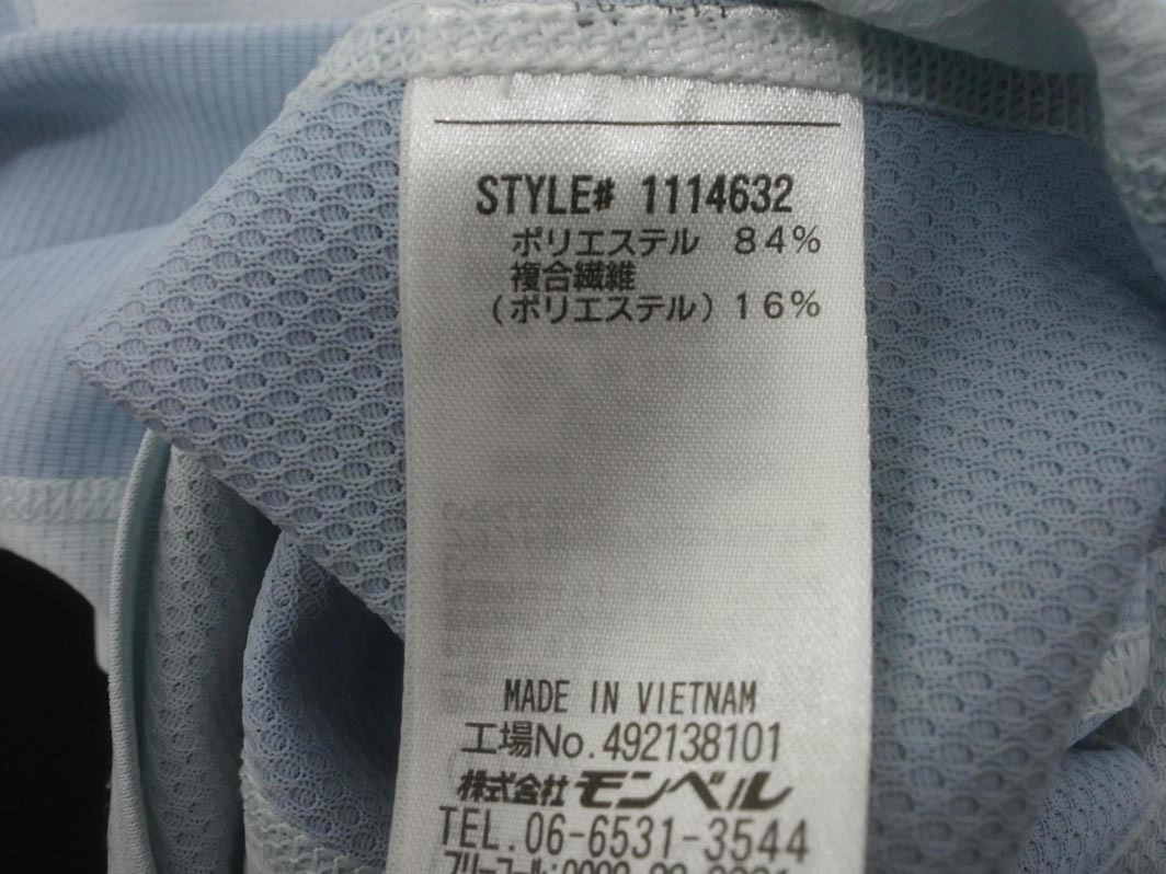 ネコポスOK mont-bell モンベル ロゴ ハーフジップ カットソー sizeM/水色 ◇■ ☆ fjb4 レディース_画像5