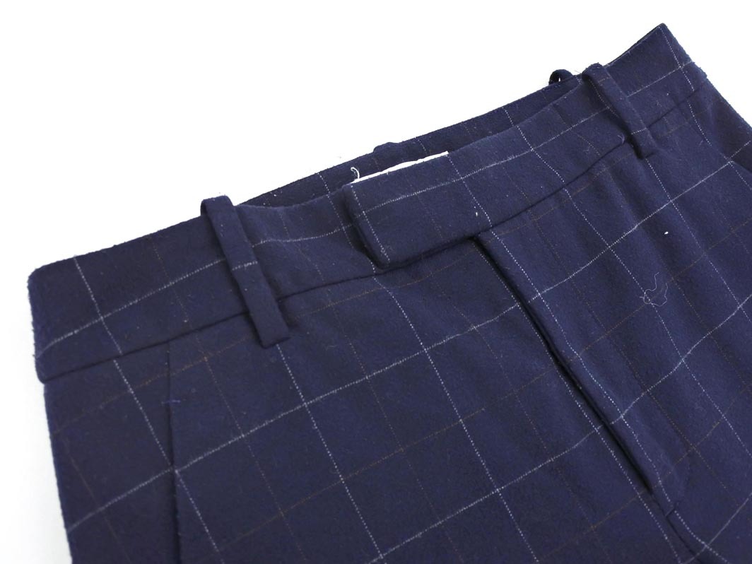 49AV JUNKO SHIMADA 49アベニュージュンコシマダ グラフチェック パンツ size36/紺 ◇■ ☆ fjb5 レディース