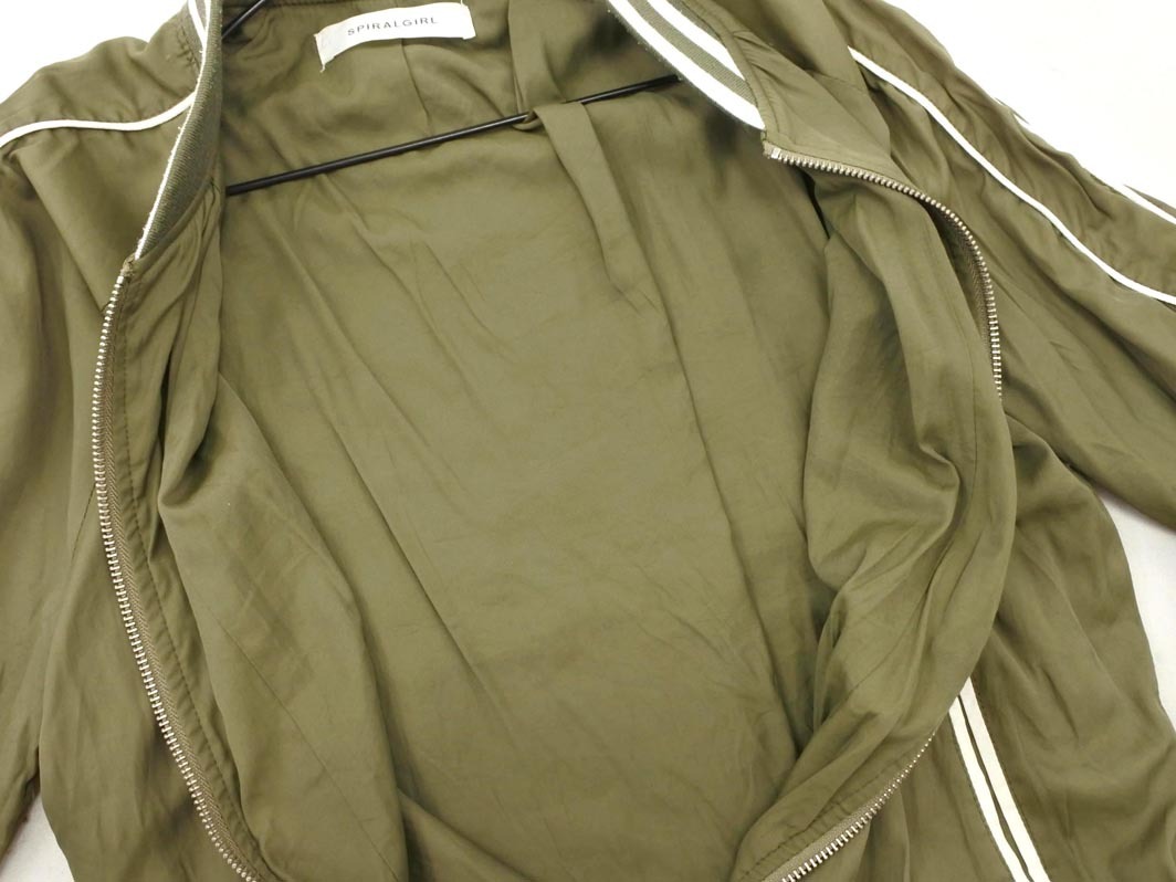 SPIRALGIRL スパイラルガール バック 刺 ブルゾン ジャケット sizeF/カーキ ◇■ ☆ fjb5 レディース_画像4