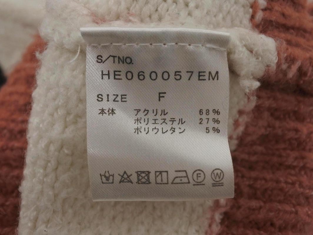 Heather ヘザー フェアアイル柄 ニット セーター sizeF/白ｘピンク ◇■ ☆ fjb5 レディース_画像5