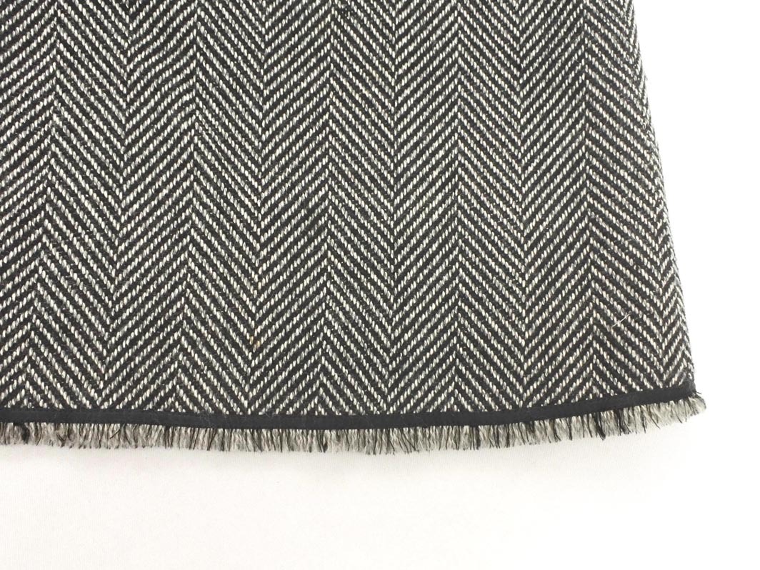 UNTITLED Untitled шерсть 100% длинная юбка size2/ белый x чёрный *# * fjb5 женский