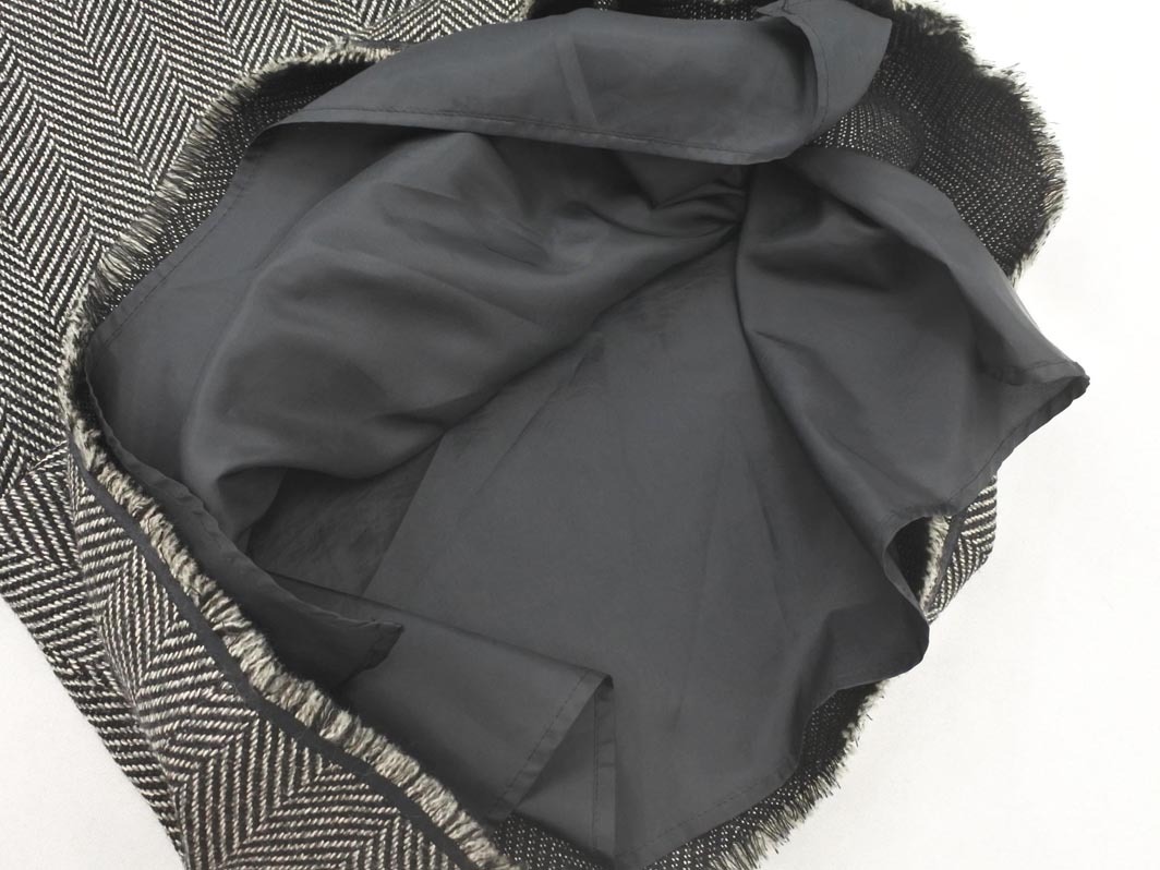 UNTITLED Untitled шерсть 100% длинная юбка size2/ белый x чёрный *# * fjb5 женский