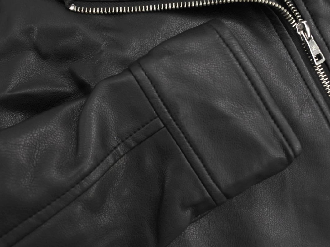 ZARA ザラ キッズ フェイクレザー ライダース ジャケット size8(128cm)/黒 ◇■ ☆ fjb7 女の子_画像3