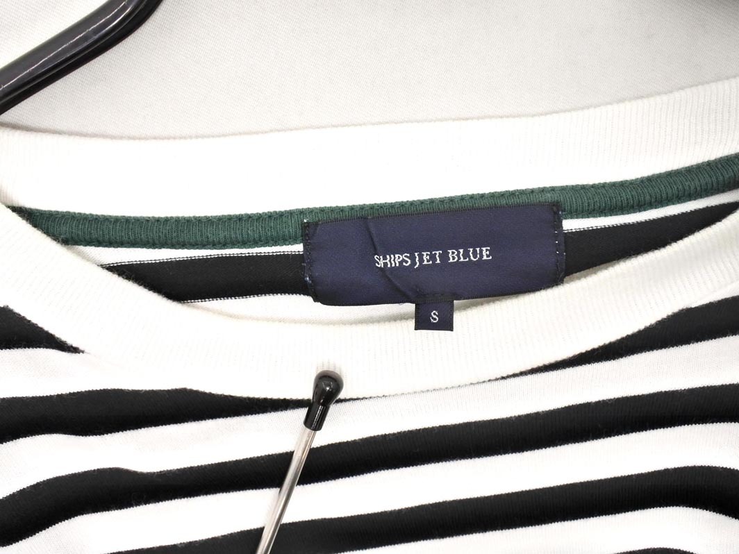 ネコポスOK SHIPS JET BLUE シップスジェットブルー ボーダー カットソー sizeS/白ｘ黒 ◇■ ☆ fjb7 メンズ