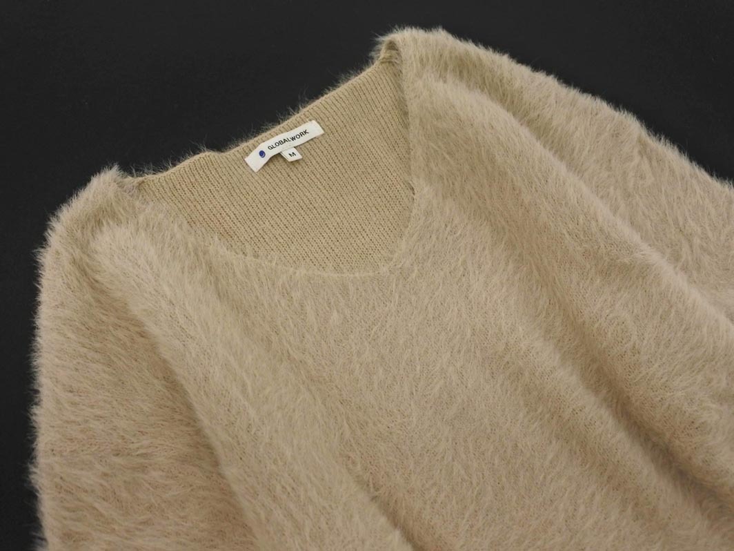 GLOBAL WORK グローバルワーク シャギー ニット セーター sizeM/ベージュ ◇■ ☆ fjb7 レディース_画像2