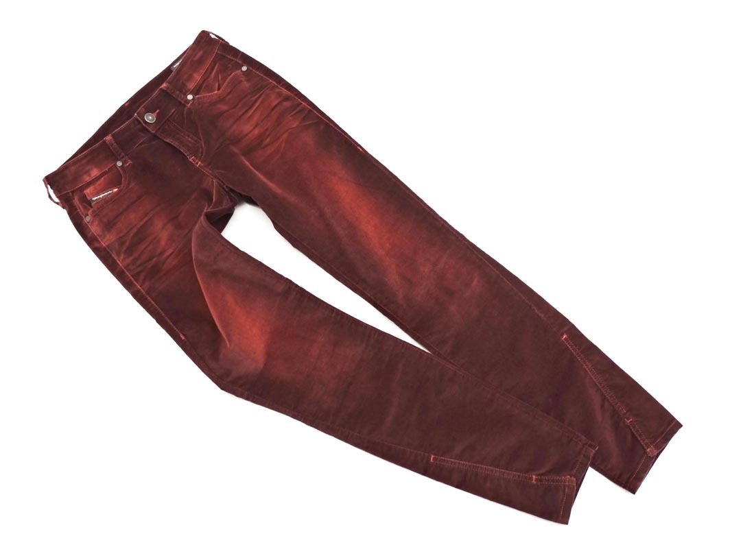 DIESEL ディーゼル D JEVEL SLIM LOW WAIST ベロア パンツ size27/ボルドー ◇■ ☆ fjb7 レディース_画像1