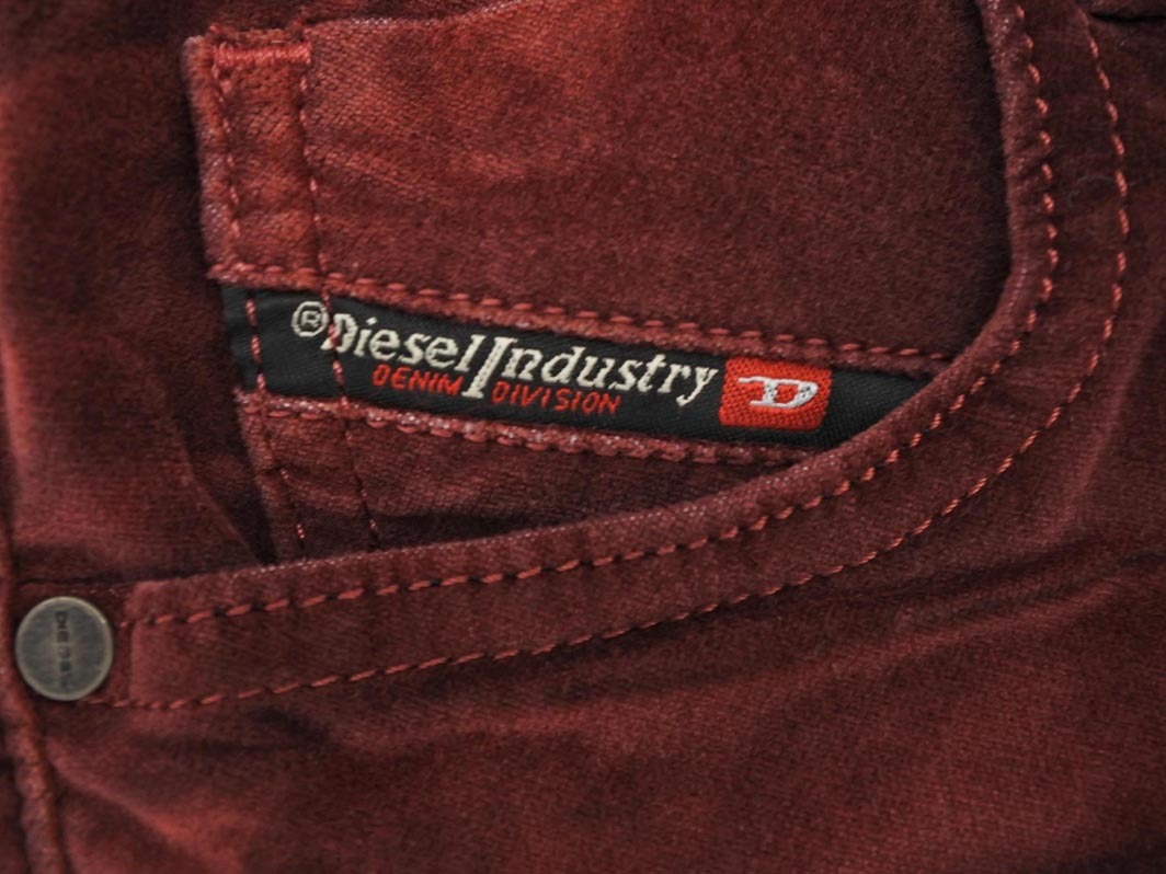 DIESEL ディーゼル D JEVEL SLIM LOW WAIST ベロア パンツ size27/ボルドー ◇■ ☆ fjb7 レディース_画像5