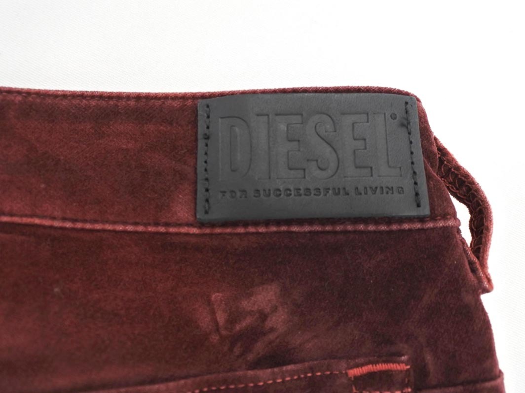 DIESEL ディーゼル D JEVEL SLIM LOW WAIST ベロア パンツ size27/ボルドー ◇■ ☆ fjb7 レディース_画像7