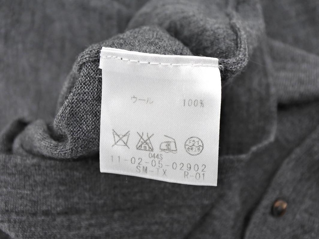 ネコポスOK BALLSEY ボールジー トゥモローランド ウール100% クルーネック ニット カーディガン size38/グレー ◇■ ☆ fjb6 レディース_画像6