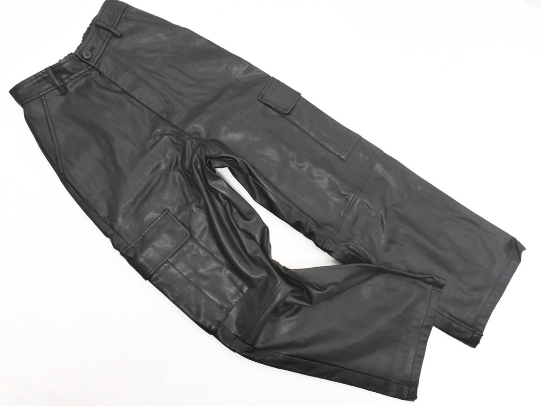 MOUSSY マウジー フェイクレザー カーゴ パンツ size1/黒 ◇■ ☆ fjb7 レディース_画像1