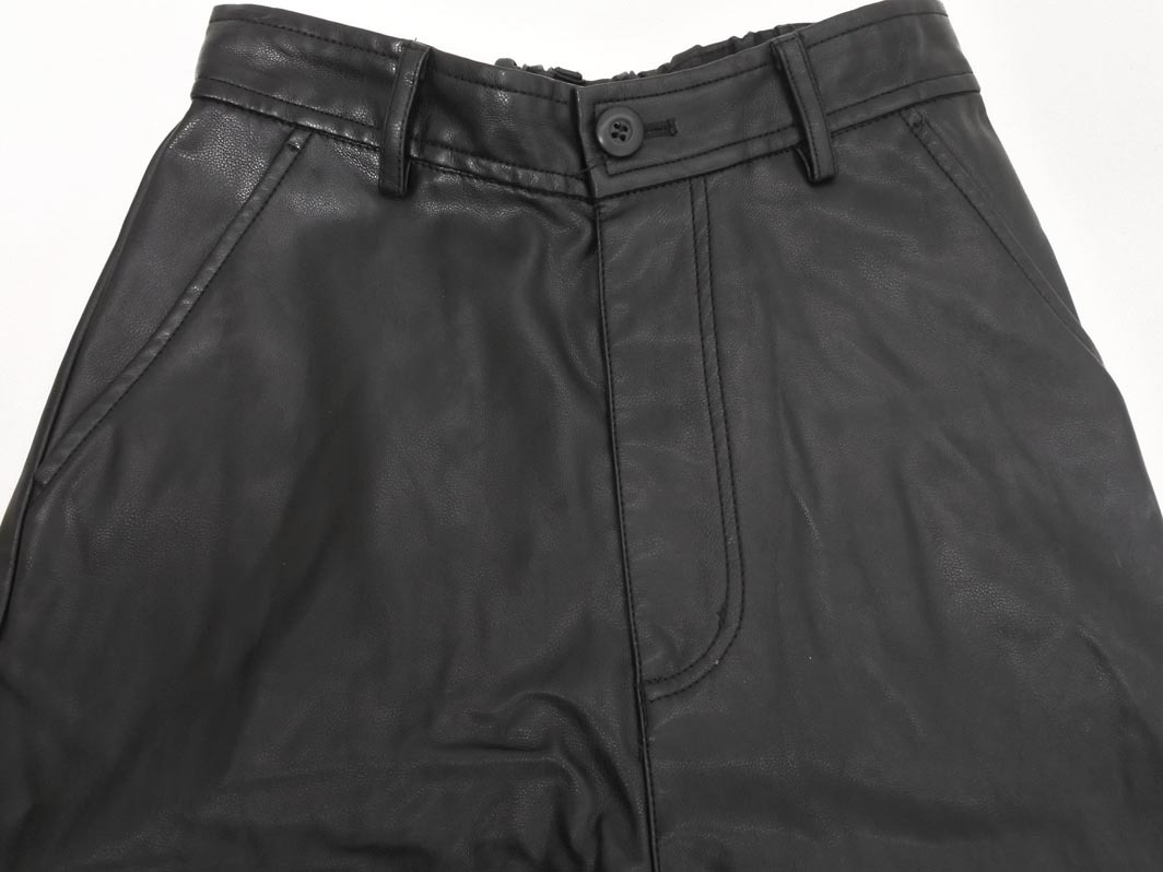 MOUSSY マウジー フェイクレザー カーゴ パンツ size1/黒 ◇■ ☆ fjb7 レディース_画像3