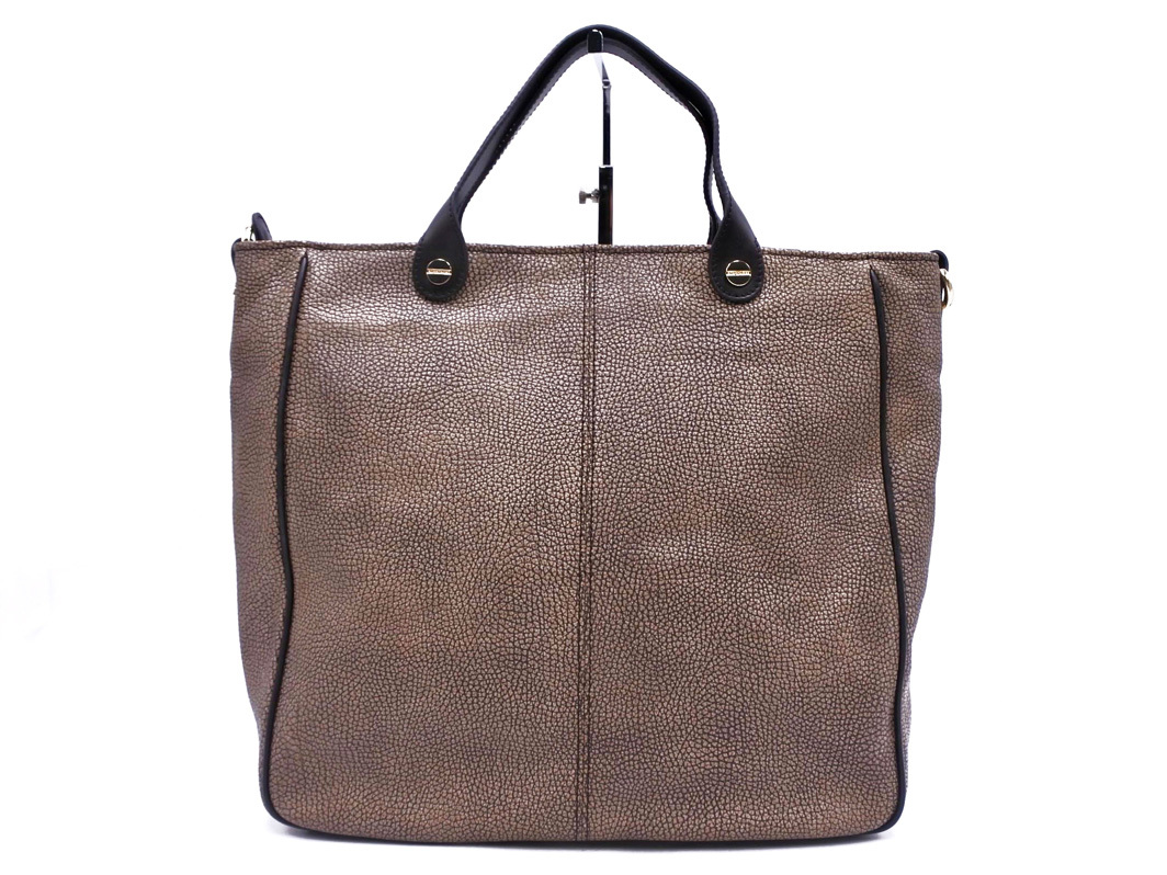 BORBONESE ボルボネーゼ うずら柄 トート バッグ 茶 ■■ ☆ fjb6 レディース_画像3