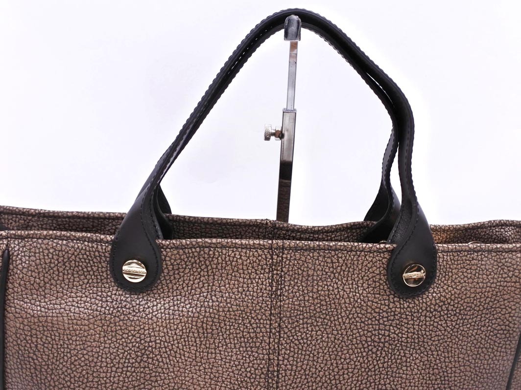 BORBONESE ボルボネーゼ うずら柄 トート バッグ 茶 ■■ ☆ fjb6 レディース_画像4