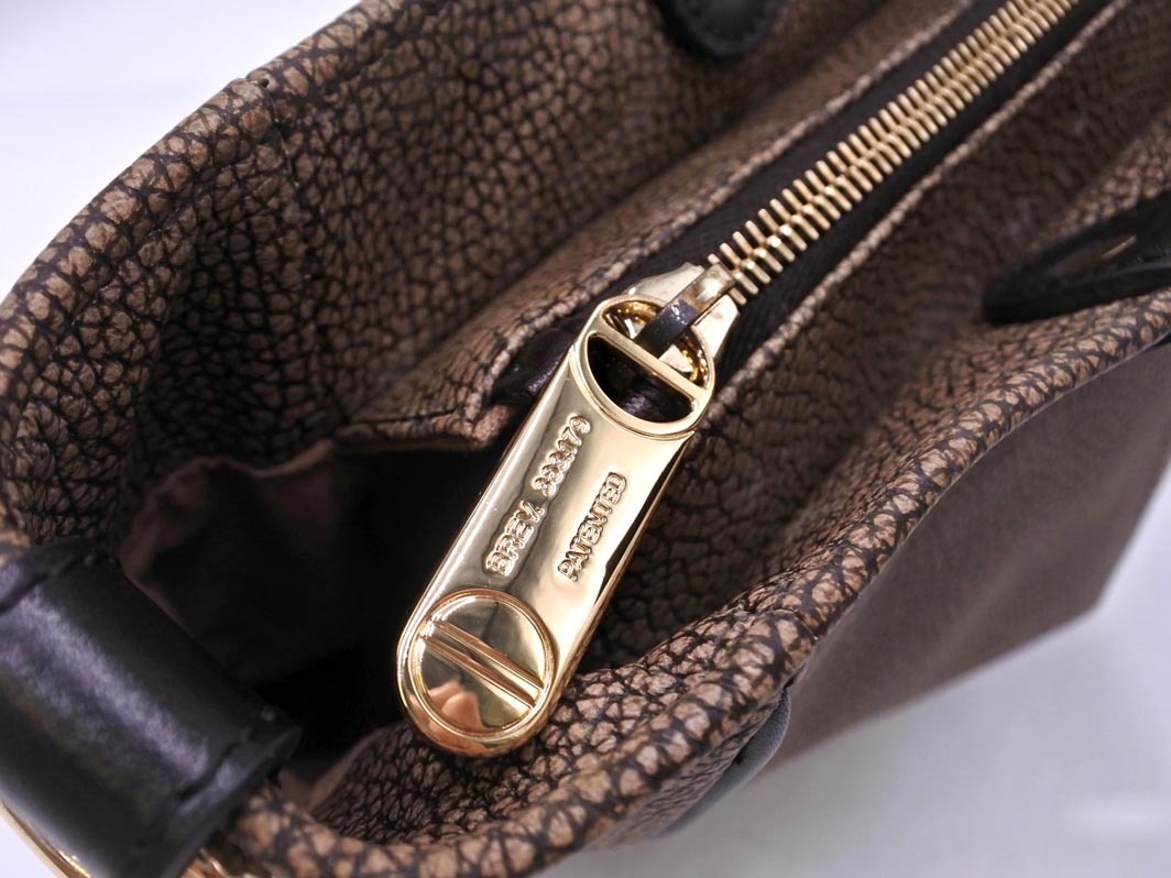 BORBONESE ボルボネーゼ うずら柄 トート バッグ 茶 ■■ ☆ fjb6 レディース_画像7