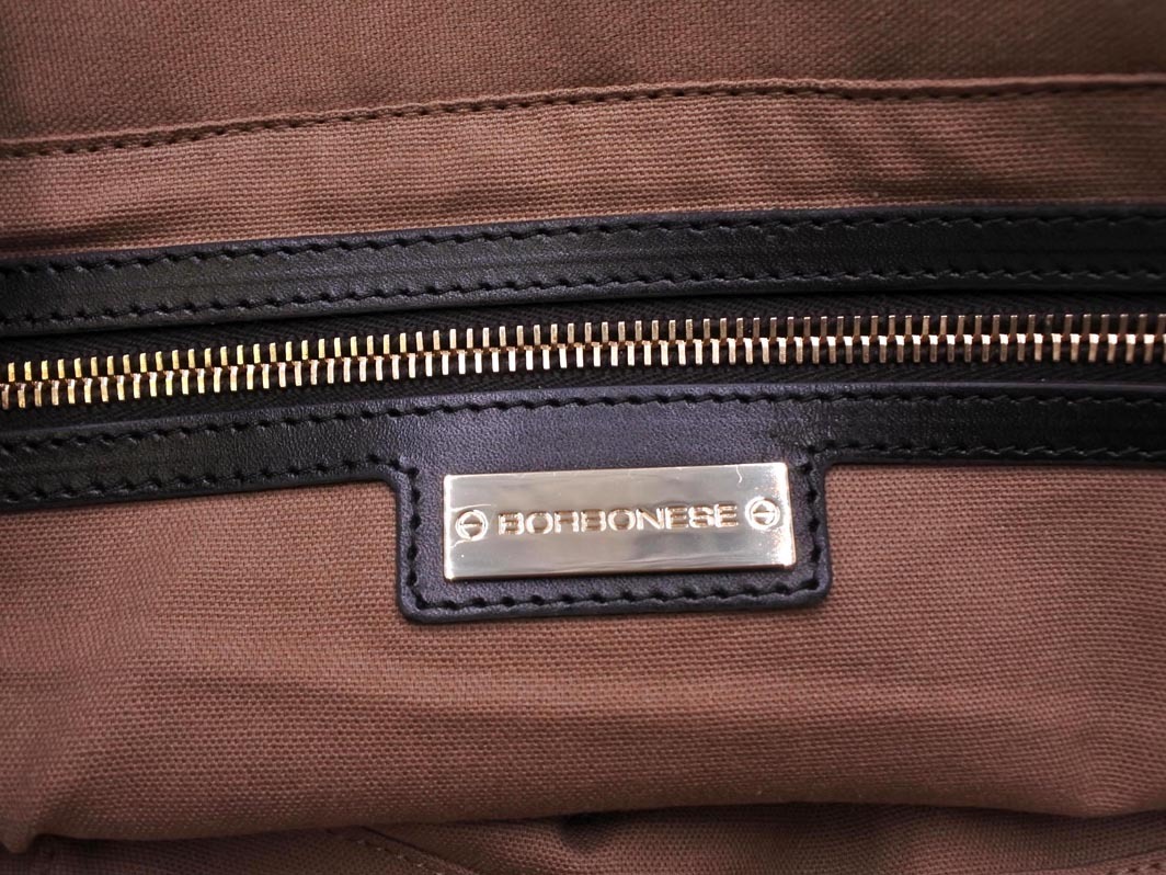 BORBONESE ボルボネーゼ うずら柄 トート バッグ 茶 ■■ ☆ fjb6 レディース_画像9