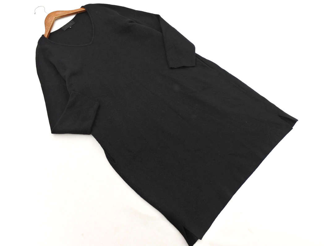 UNTITLED Untitled шерсть .V шея вязаный One-piece size4/ чёрный *# * fjb7 женский 