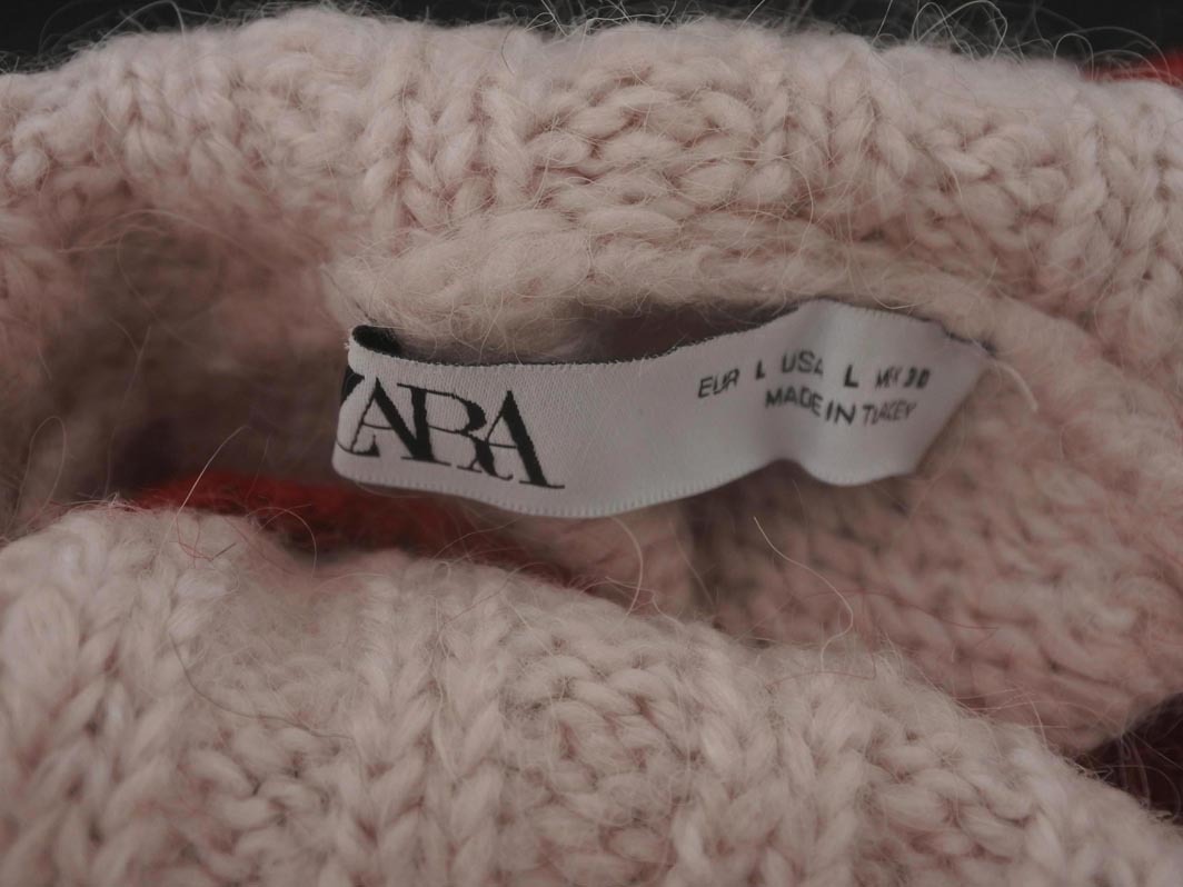 ZARA ザラ ウール混 ワイド幅 ハイネック ニット セーター sizeL/ピンク ◇■ ☆ fjb6 レディース_画像8