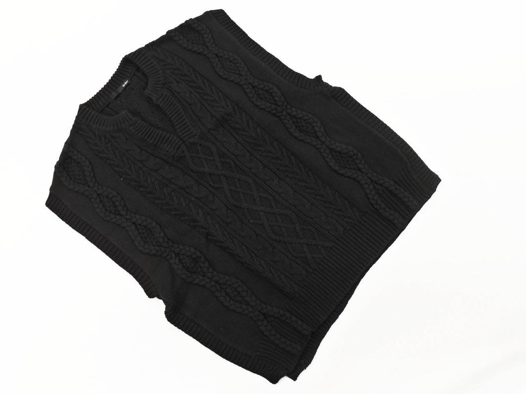 Heather ヘザー ケーブル編み オーバーサイズ ニット ベスト sizeF/黒 ◇■ ☆ fjc0 レディース_画像1