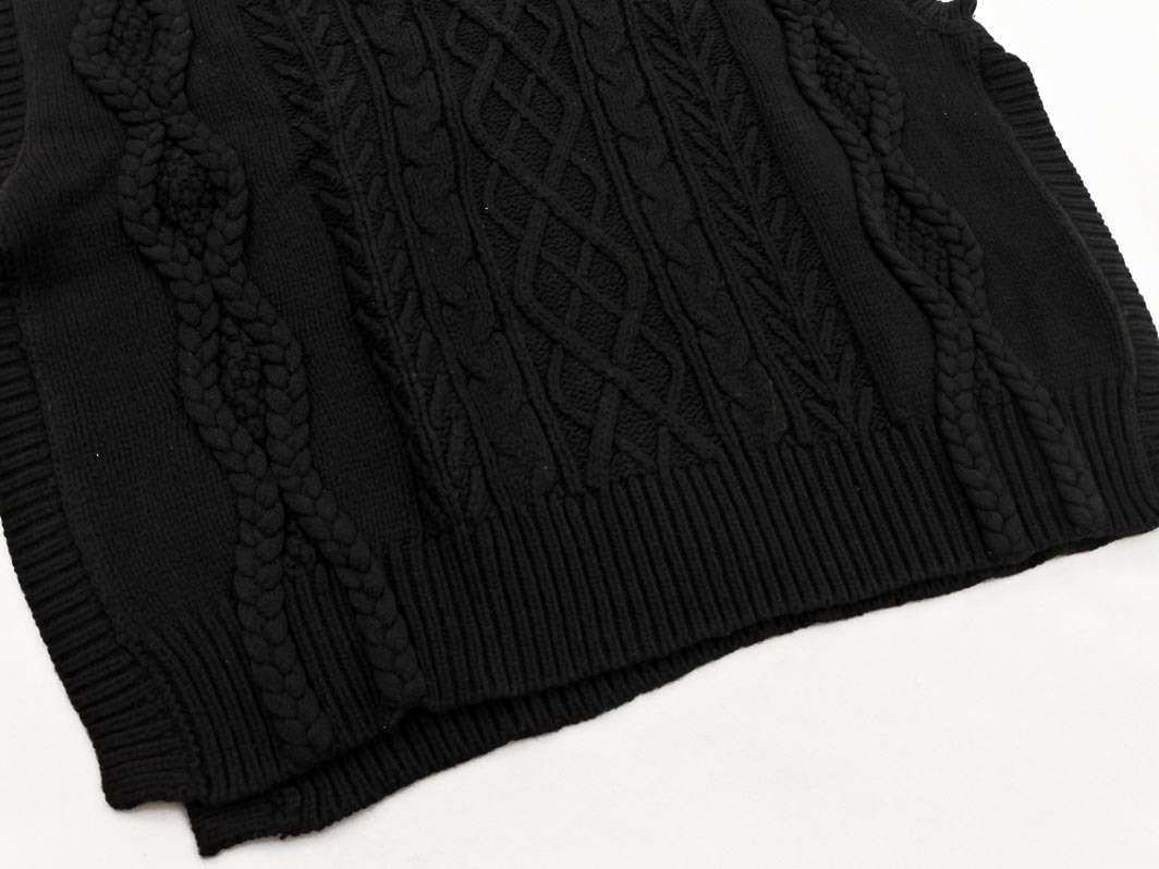 Heather ヘザー ケーブル編み オーバーサイズ ニット ベスト sizeF/黒 ◇■ ☆ fjc0 レディース_画像4