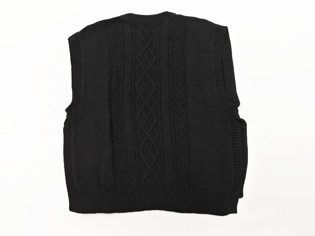 Heather ヘザー ケーブル編み オーバーサイズ ニット ベスト sizeF/黒 ◇■ ☆ fjc0 レディース_画像5