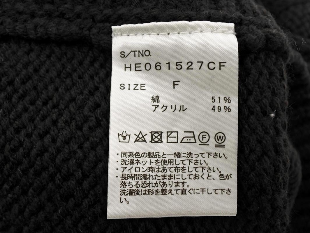 Heather ヘザー ケーブル編み オーバーサイズ ニット ベスト sizeF/黒 ◇■ ☆ fjc0 レディース_画像6