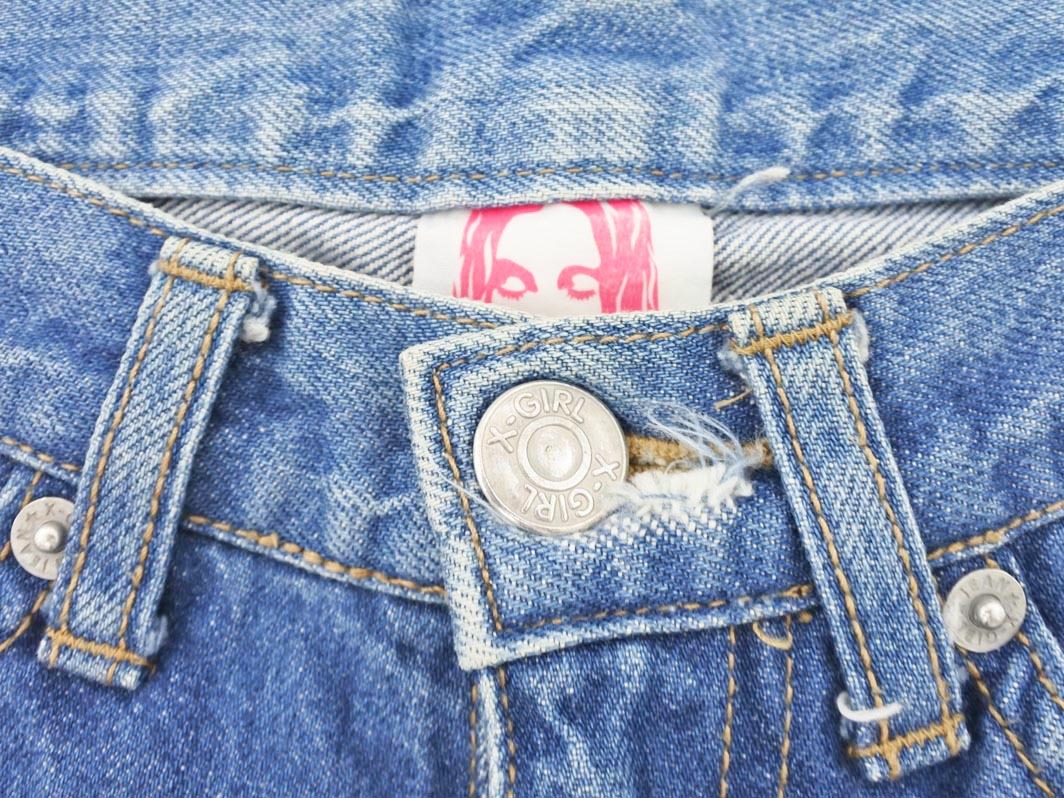 X-girl X-girl USED обработка кромка Zip Denim брюки синий ## * fjc0 женский