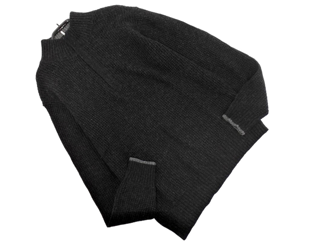 23区 HOMME ウール混 ハーフジップ ニット セーター size48/黒 ◇■ ☆ fjc0 メンズ_画像1