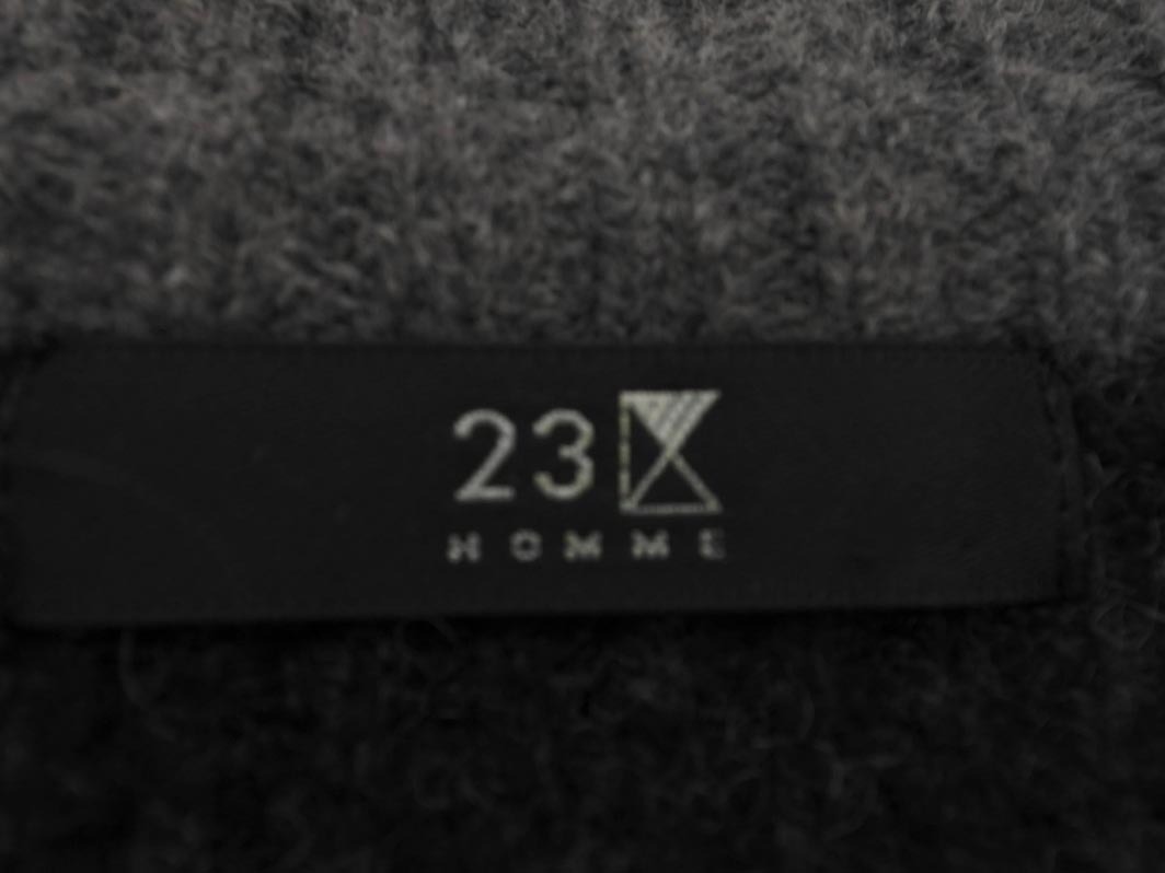 23区 HOMME ウール混 ハーフジップ ニット セーター size48/黒 ◇■ ☆ fjc0 メンズ_画像5