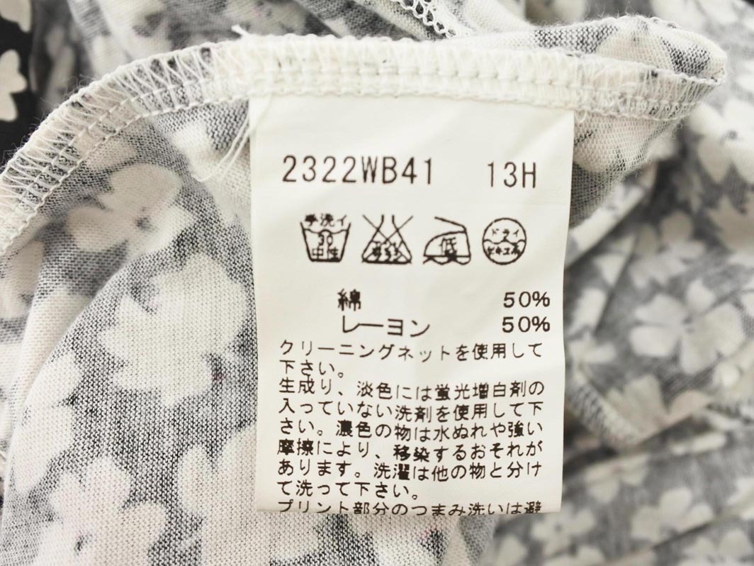 ネコポスOK To b by agnes b トゥービーバイアニエスベー 花柄 フレア スカート sizeT2/黒 ■■ ☆ fjc0 レディース_画像6