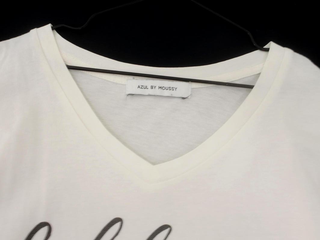 кошка pohs OK AZUL BY MOUSSY azur bai Moussy V шея принт cut and sewn sizeM/ белый #* * fcc5 женский