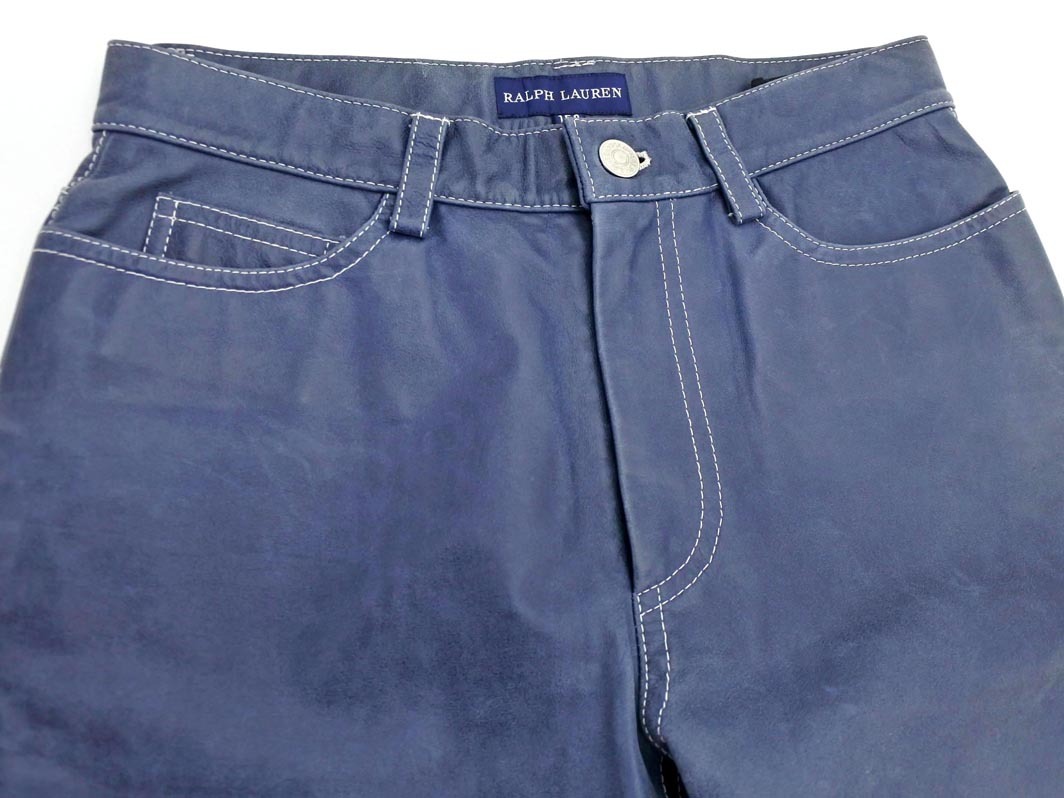Ralph Lauren ラルフローレン レザー ステッチ パンツ 150cm 青 ◇■ ☆ fjc1 男の子_画像4