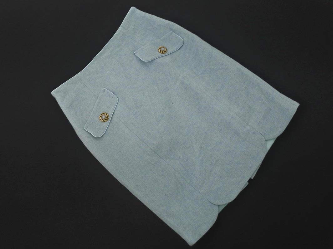 Apuweiser-riche アプワイザーリッシェ ウール混 タイト スカート size2/水色 ◇■ ☆ fjc1 レディース_画像1