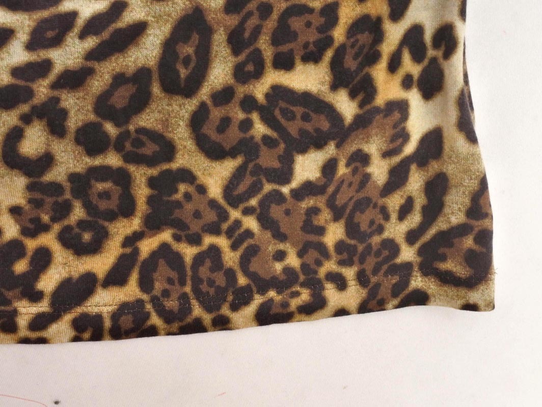 ネコポスOK EPOCA エポカ ヒョウ柄 フリル カットソー size40/ベージュ ◇■ ☆ fjc1 レディース_画像2