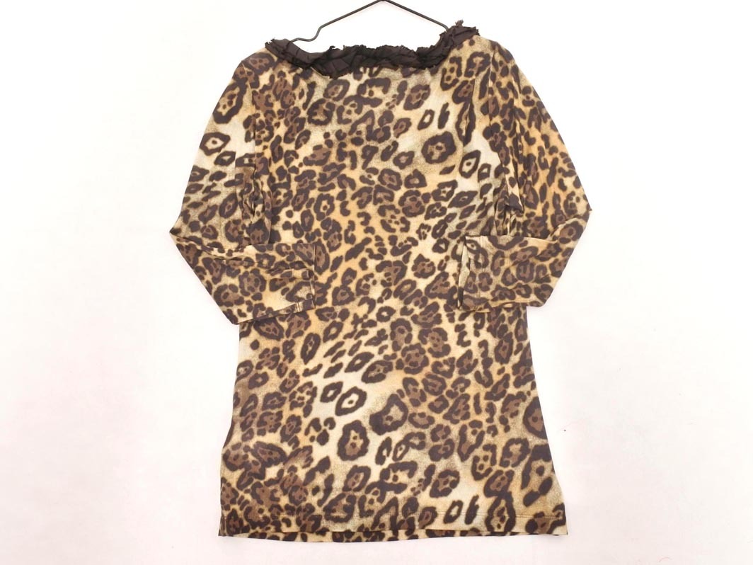 ネコポスOK EPOCA エポカ ヒョウ柄 フリル カットソー size40/ベージュ ◇■ ☆ fjc1 レディース_画像5