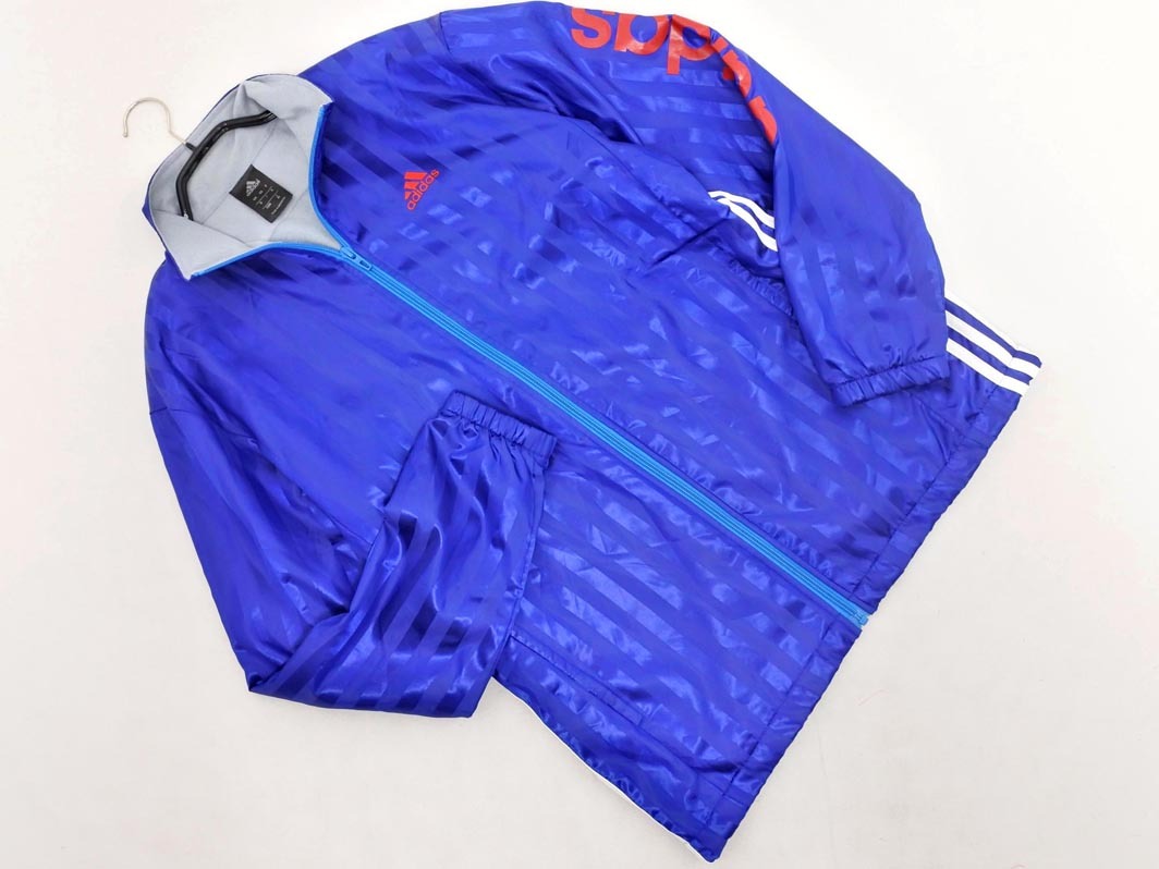 adidas アディダス 裏起毛 トラック ジャージ上下 セットアップ sizeM/青 ◇■ ☆ fjc2 メンズ_画像2