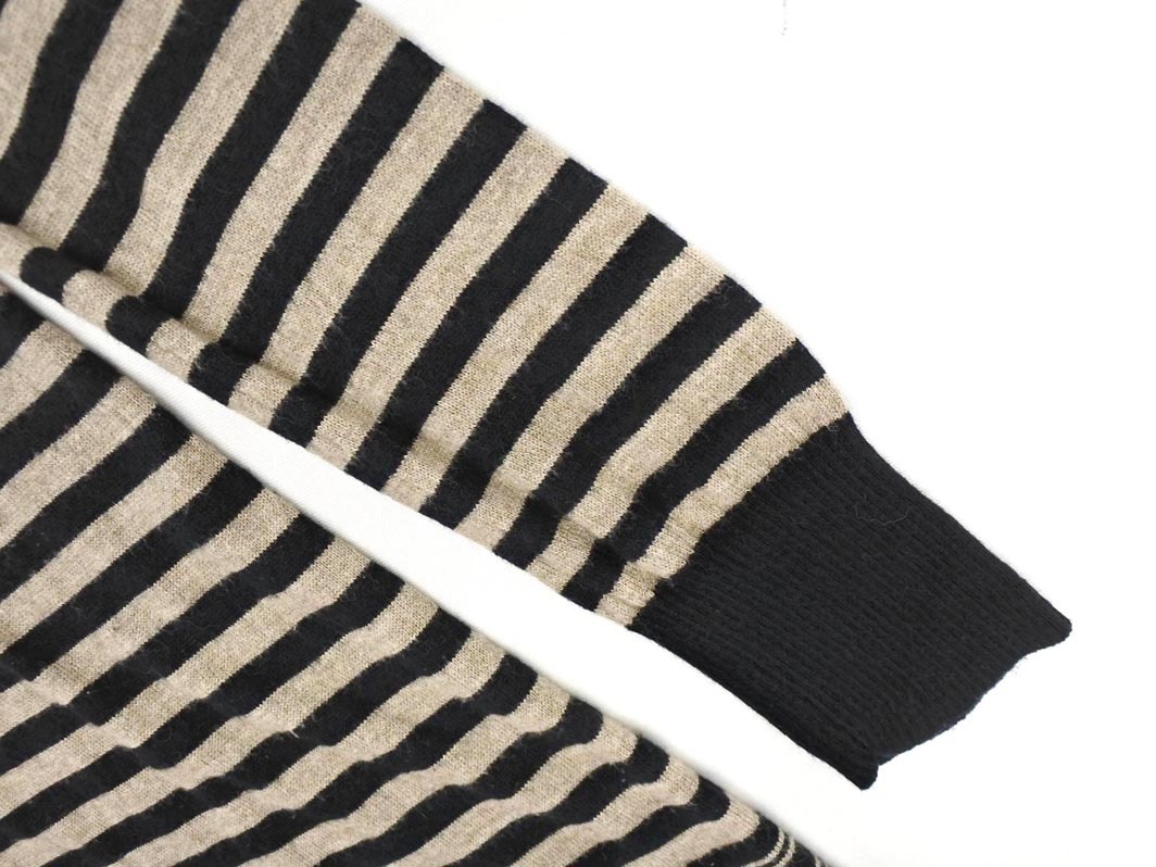 UNTITLED Untitled шерсть . окантовка вязаный One-piece size2/ чёрный x бежевый *# * fjc2 женский