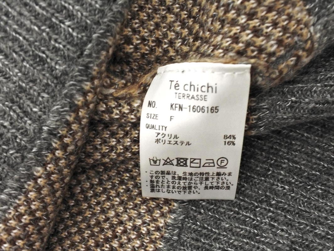 Techichi Te chichi a-ga il вязаный свитер sizeF/ серый *# * fjc2 женский