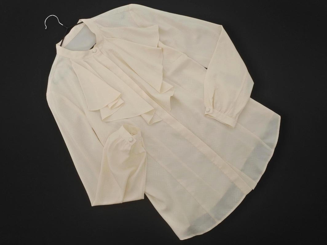 ネコポスOK PAUL STUART ポールスチュアート フリル ブラウス シャツ size6/ベージュ ◇■ ☆ fjc2 レディース_画像1